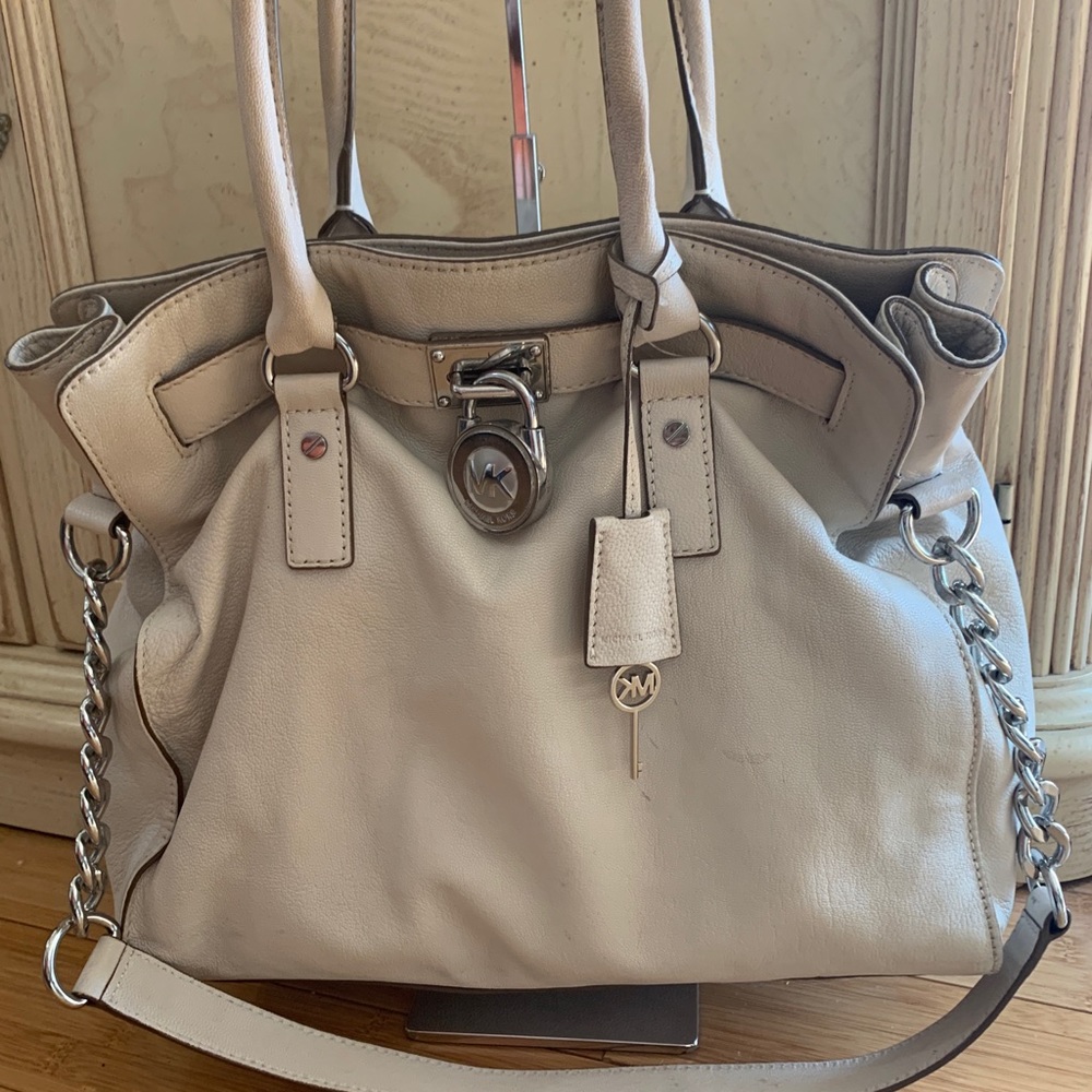 Michael Kors beige Leather Satchel - Picture 14 of 16